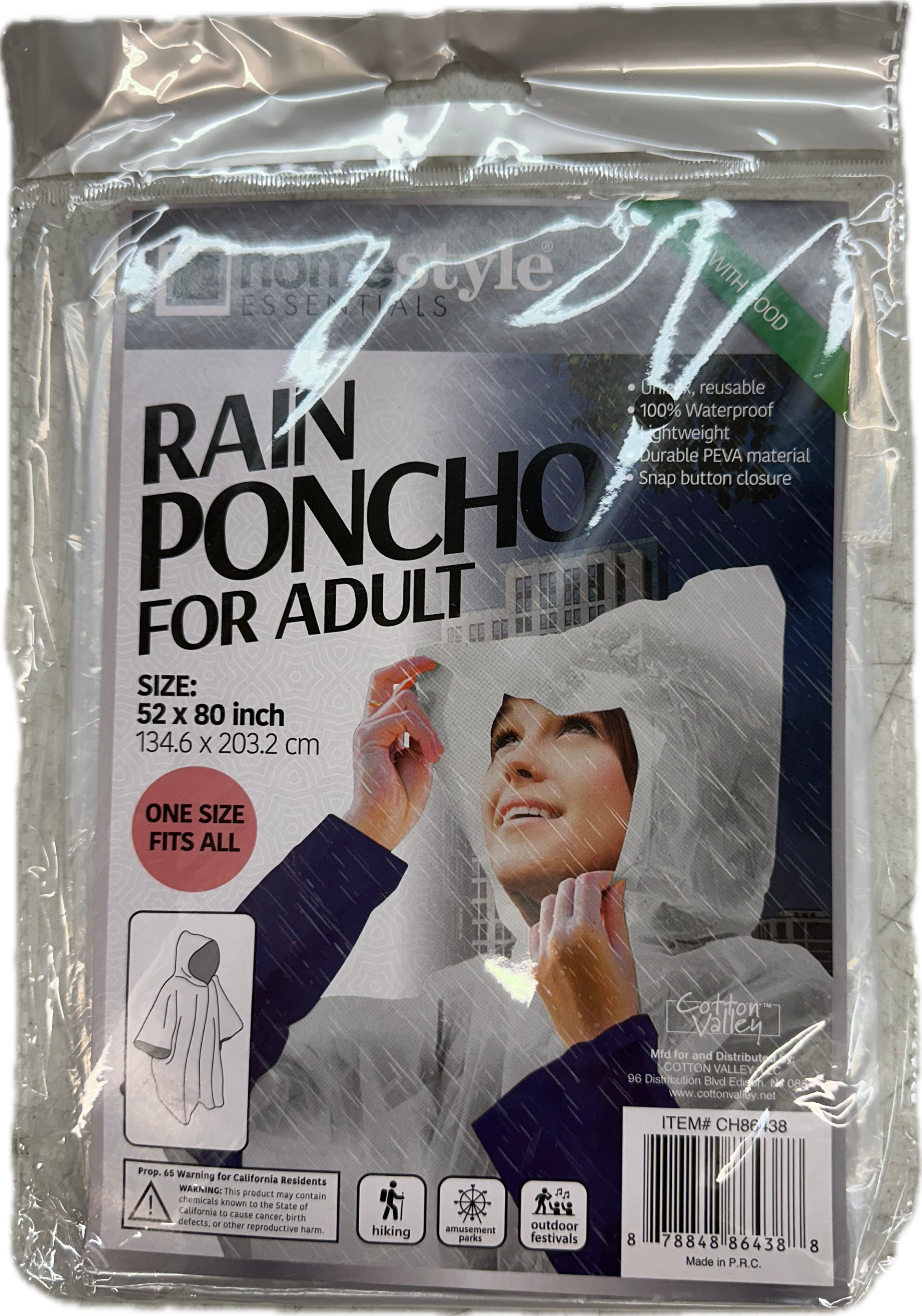 Rain Coach Poncho Clear for Adult (1 Piece) at UsaCandyWholesale.Com