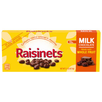 Raisinets Milk Chocolate Theater Movie Pack 3.1 oz Quantity 1 Single Pack Sweet Browse at UsaCandyWholesale.Com