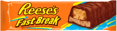 Reese's Fast Break Candy Each Pack 1.8 oz Quantity 18 Bars Per Box Sweet Browse at UsaCandyWholesale.Com