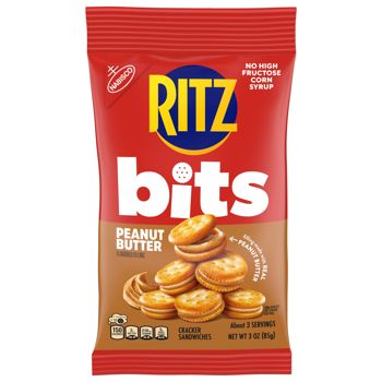 Ritz Bits Peanut Butter Each Pack 3 oz Quantity 12 Packs Per Case Sweet Browse at UsaCandyWholesale.Com