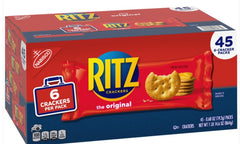 Ritz Original Crackers Each Pack 0.68 oz Quantity 6 Crackers Per Pack 45 Packs Per Box Sweet Browse at UsaCandyWholesale.Com