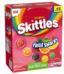 Skittles Original Fruit Snacks 33.6 oz (42 Pouches Per Box)