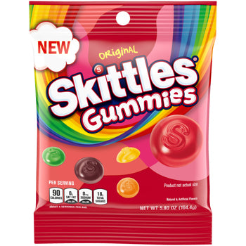 Skittles Original Gummies Peg Bag 5.8 oz Each Bag Quantity 3 Bags Sweet Browse at UsaCandyWholesale.Com