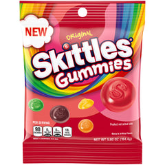 Skittles Original Gummies Peg Bag 5.8 oz Each Bag Quantity 3 Bags Sweet Browse at UsaCandyWholesale.Com