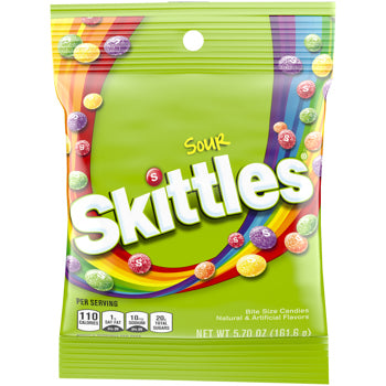 Skittles Sour Peg Bag 5.7 oz Each Bag Quantity 3 Packs Shop Now at UsaCandyWholesale.Com