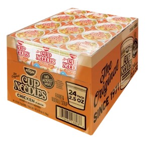 Soup Noodles In a Cup Chicken Flavor By Nissin Each Cup 2.5 oz Quantity 24 Cups Per Case Happy Browse at UsaCandyWholesale.Com