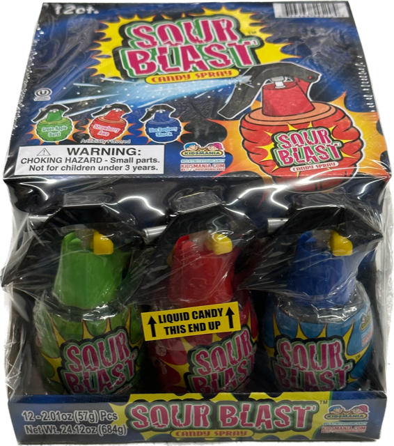 Sour Blast Spray Candy Kidsmania Spray Candy With Toy Quantity 12 Pieces Per Box Sweet Browse at UsaCandyWholesale.Com