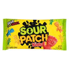 Sour Patch Kids Assorted Flavors Sour then Sweet Soft Chewy Candy 2 oz Each Pack Quantity 24 Packs Per Box Sweet Browse at UsaCandyWholesale.Com