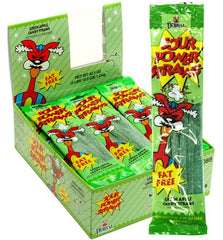 Sour Power Straws Candy Green Apple Flavor Sour Licorice Candy 1.75 Each Pack Quantity 24 Packs Per Box Sweet Browse at UsaCandyWholesale.Com