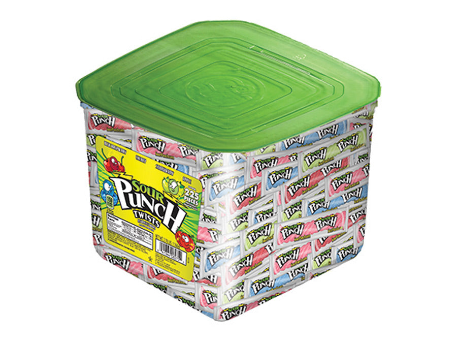 Sour Punch Twist Assorted Flavors Sour Wrapped Bulk Candy Quantity 225 Pieces Per Jar Sweet Browse at: UsaCandyWholesale.Com