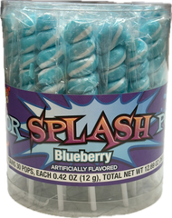 Splash Swirl Lollipops Baby Blue Color Quantity 30 Pieces Per Jar Sweet Browse at UsaCandyWholesale.Com