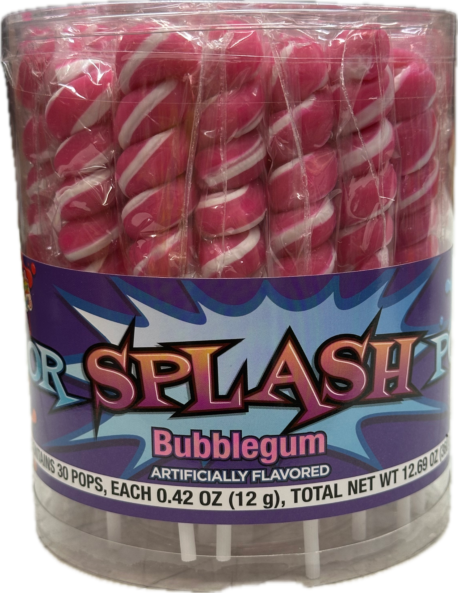 Splash Swirl Lollipops Hot Pink Color Quantity 30 Pieces Per Jar Sweet Browse at UsaCandyWholesale.Com