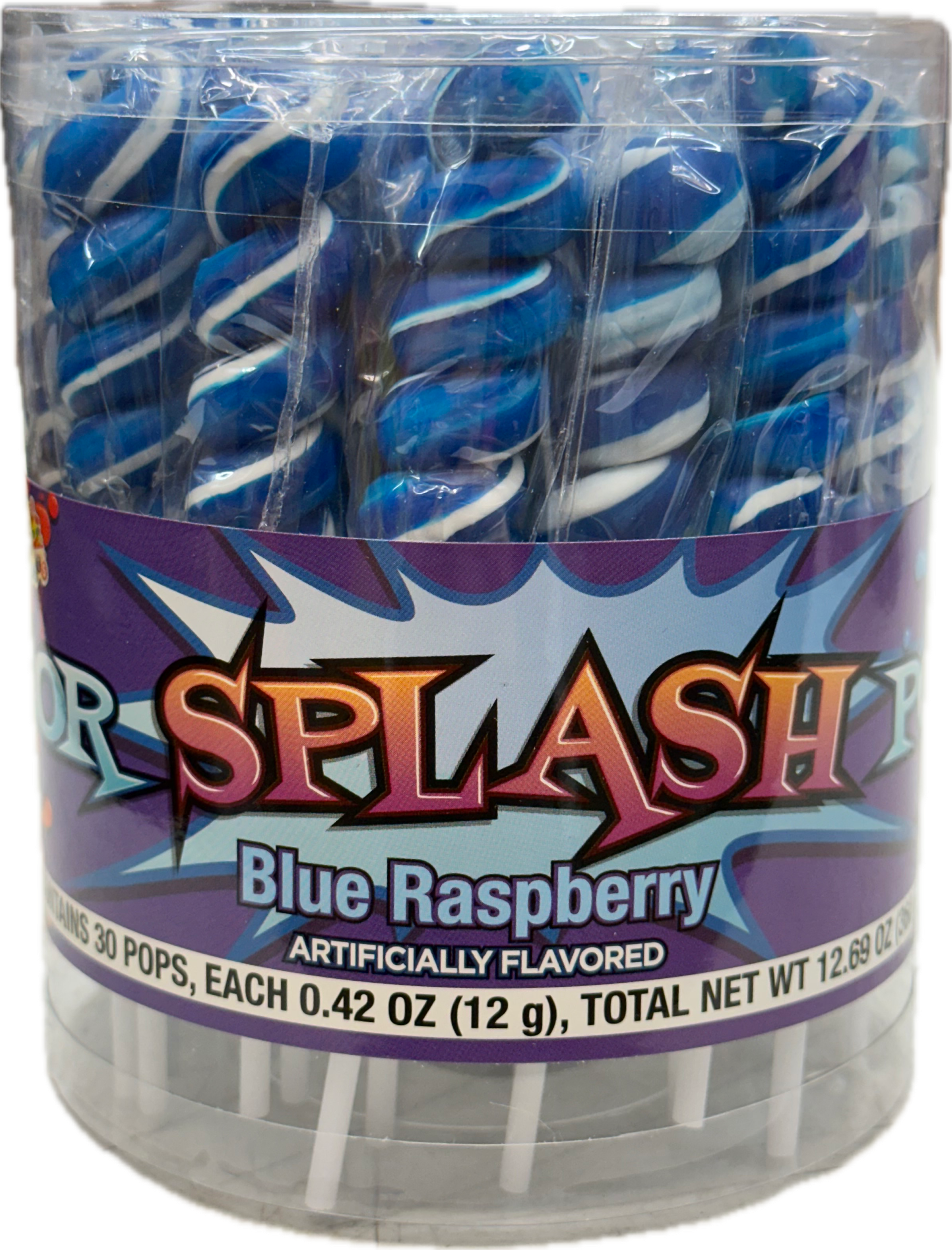 Splash Swirl Lollipops Royal Blue Quantity 30 pops per Jar Sweet Browse at UsaCandyWholesale.Com