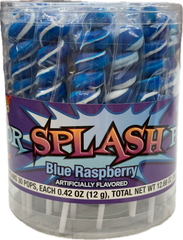 Splash Swirl Lollipops Royal Blue Quantity 30 pops per Jar Sweet Browse at UsaCandyWholesale.Com