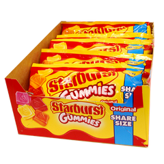 Starburst Gummies Original Share Size Each Pack 3.45 oz Quantity 15 Packs Per Box Sweet Browse at UsaCandyWholesale.Com