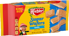 Sugar Wafer Cookies Vanilla Flavor By Keebler King Size Each Pack 4.4 oz Quantity 9 Packs Per Box Sweet Browse at UsaCandyWholesale.Com