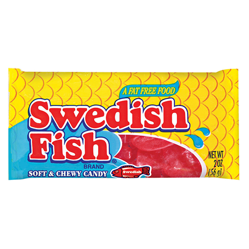 Swedish Fish Red Soft & Chewy Candy 2 oz Each Pack Quantity 24 Packs Per Box Sweet Browse at UsaCandyWholesale.Com