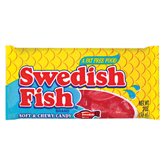 Swedish Fish Red Soft & Chewy Candy 2 oz Each Pack Quantity 24 Packs Per Box Sweet Browse at UsaCandyWholesale.Com