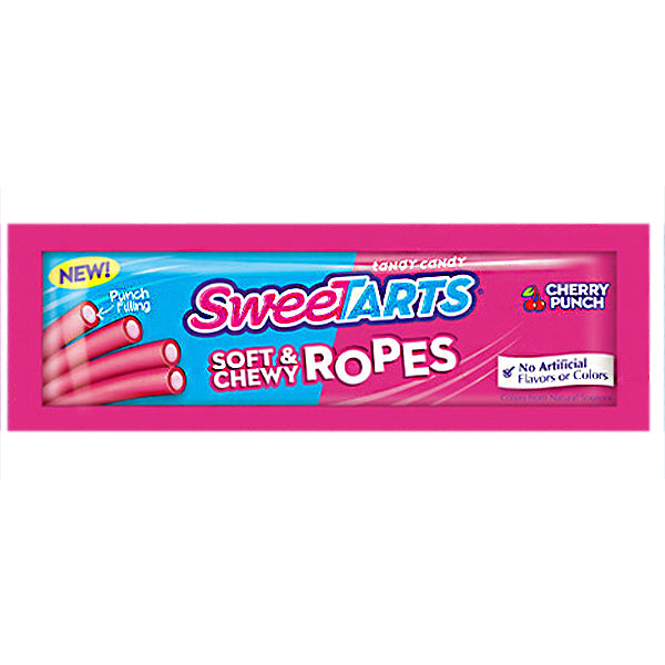 Sweet tarts Rope Soft & Chewy Cherry Punch Candy 1.8 oz Each Box Quantity 24 Packs Per Box Sweet Browse at UsaCandyWholesale.Com