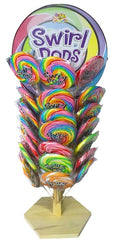 Swirl Jumbo Lollipop set! Each lollipop weighs 3 oz and comes with a wooden display Quantity 48 Pops Per Display Sweet Browse at UsaCandyWholesale.Com