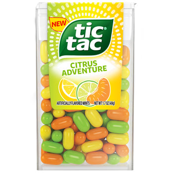 Tic Tac Mints Citrus Adventure 1.7 oz Each Unit Quantity 12 Units Per Box Sweet Browse at UsaCandyWholesale.Com