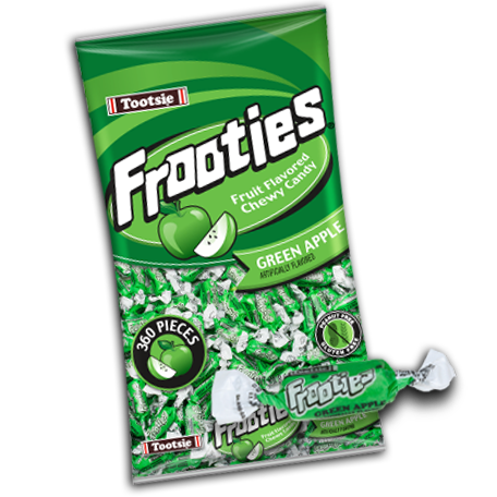 Tootsie Frooties Apple Flavor Chewy Candy Bite Size Wrapped Bulk Candy Quantity 360 Pieces Per Bag Sweet Browse at UsaCandyWholesale.Com