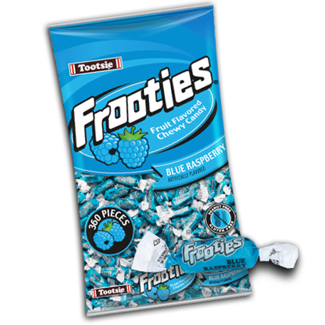 Tootsie Frooties Blue Raspberry Flavor Chewy Bulk Candy Bite Size Wrapped Bulk Candy Quantity 360 Pieces Per Bag Sweet Browse at UsaCandyWholesale.Com