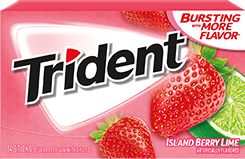 Trident Gum Island Berry Lime Flavor Sugar Free Gum Quantity 14 Pieces Per Pack 12 Packs Per Box Sweet Browse at UsaCandyWholesale.Com