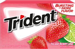 Trident Gum Island Berry Lime Flavor Sugar Free Gum Quantity 14 Pieces Per Pack 12 Packs Per Box Sweet Browse at UsaCandyWholesale.Com