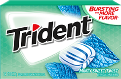 Trident Gum Minty Sweet Twist Flavor Sugar Free Gum Quantity 14 Pieces Per Pack 12 Packs Per Box Sweet Browse at UsaCandyWholesale.Com