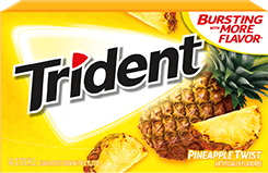 Trident Gum Pineapple Twist Flavor Sugar Free Gum Quantity 14 Pieces Per Pack 12 Packs Per Box Sweet Browse at UsaCandyWholesale.Com
