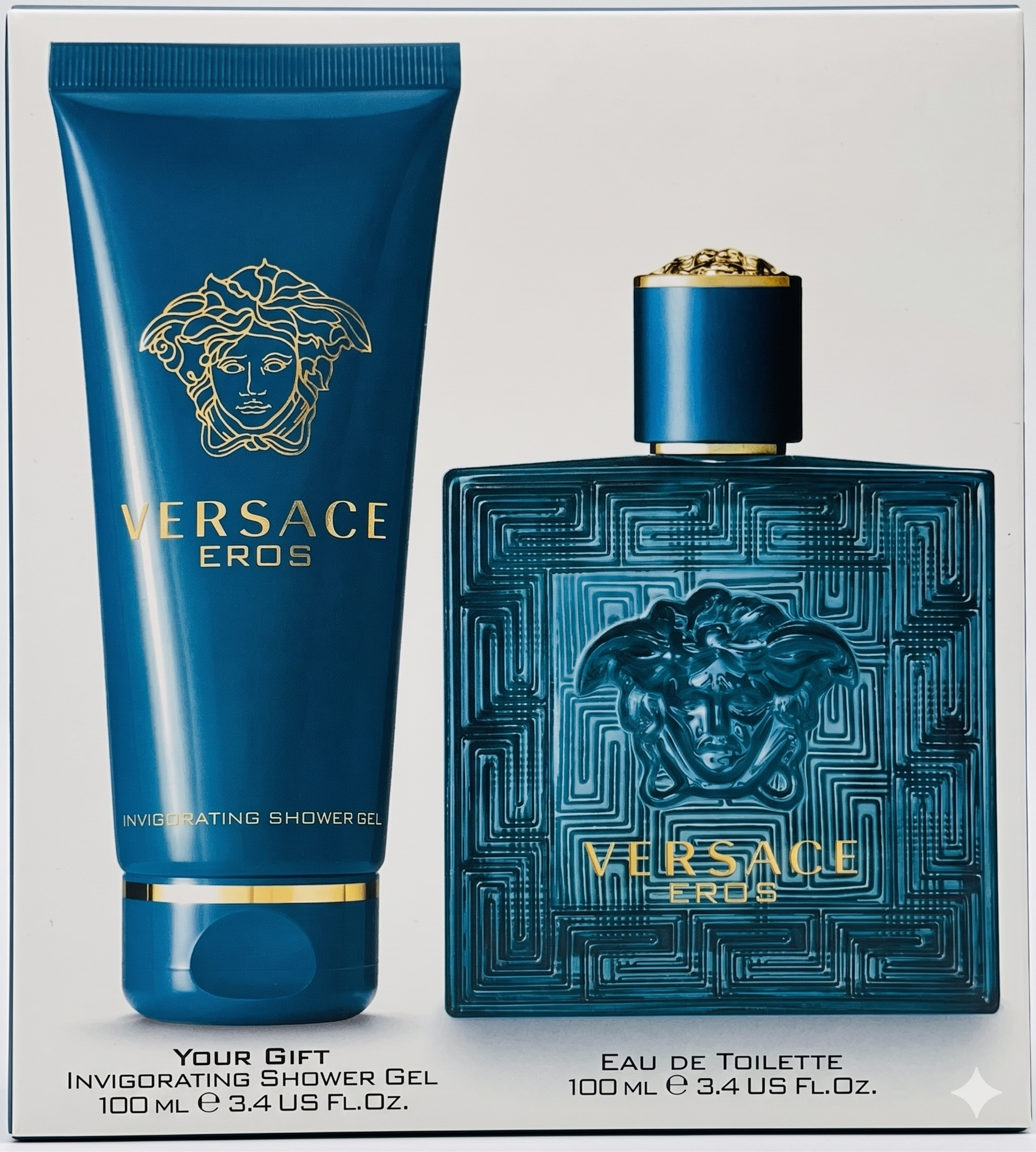 Versace Eros EAU DE Toilette Spray 3.4 oz 2 Pieces Shower Gel For Men Quantity 1 Happy Browse at UsaCandyWholesale.Com