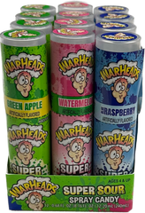 Warheads Super Sour Spray Assorted Flavors 0.68 oz Each Bottle Quantity 12 Pieces Per Box Sweet Browse at UsaCandyWholesale.Com