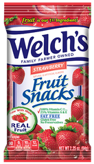 Welch's Fruit Snacks Strawberry Flavor Each Bag 5 oz Quantity 12 Bags Per Case Sweet Browse at UsaCandyWholesale.Com