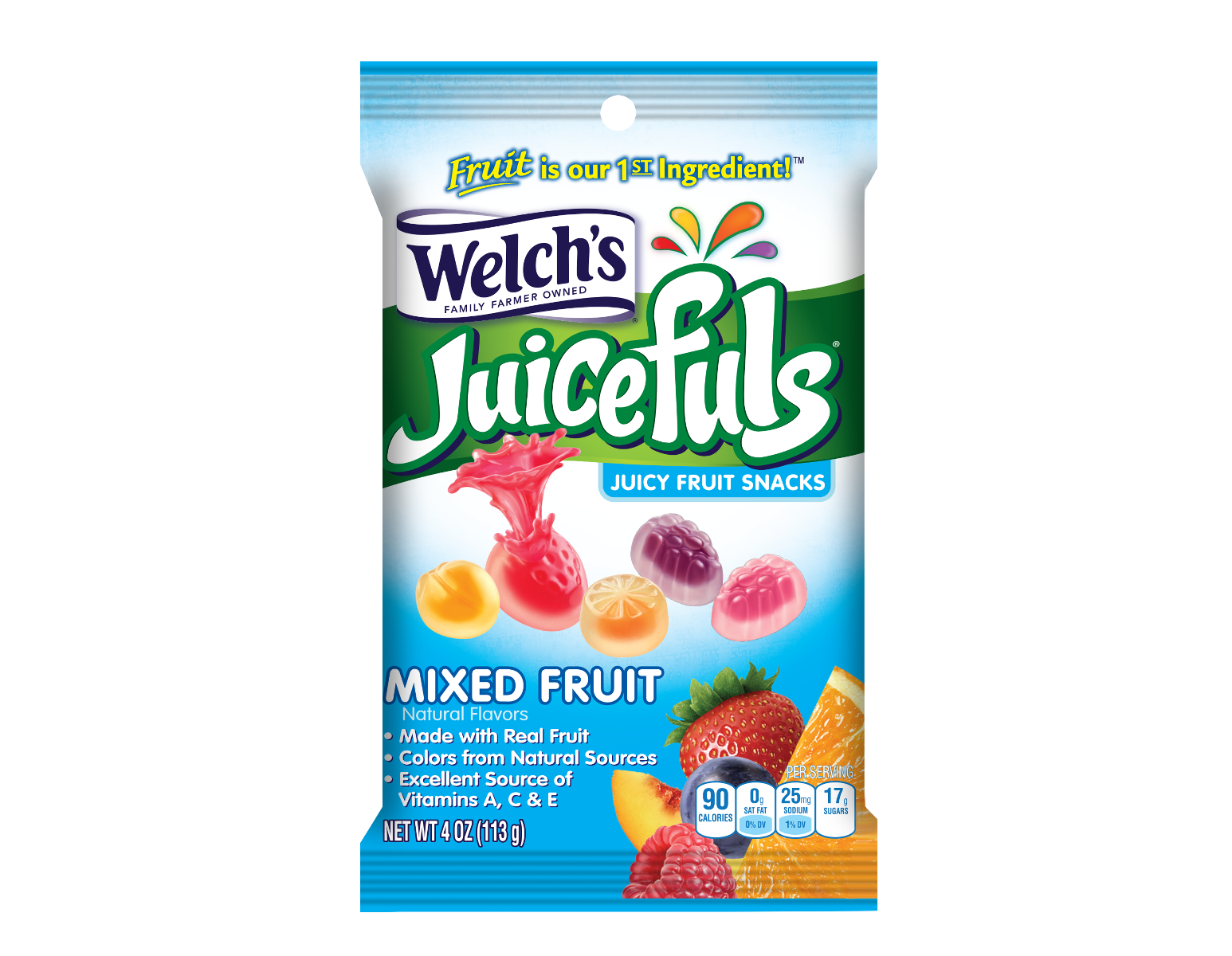 Welch's Juicefuls Mixed Fruit 4 oz Each Bag Quantity 12 Bag Per Case Sweet Browse at UsaCandyWholesale.Com