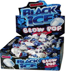 Charms Blow Pops Black Ice Black Berry Flavor (Box of 48 Pops) Buy It at www.UsaCandyWholesale.Com