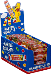 Haribo Roulette Gummy Candy (Box of 36 Rolls)
