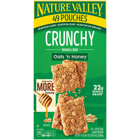 Nature Valley Crunchy Oats n Honey 1.4 oz (Box of 49 Bars) at UsaCandyWholesale.Com