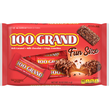 100 Grand Candy Fun Size Wrapped (10 oz Per Bag)