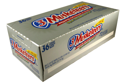 3 Musketeers Whipped Up, Fluffy Chocolate on Chocolate Taste Each Bar 1.92 oz Quantity 36 Bars Per Box Sweet Browse at UsaCandyWholesale.Com