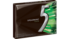 5 Gum By Wrigley's Spearmint Rain Flavor Sugar Free Gum Quantity 15 Sticks Per Pack 10 Packs Per Box Sweet Browse at UsaCandyWholesale.Com