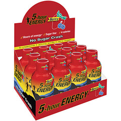 5 Hour Energy Drink Regular Strength Berry Flavor Zero Sugar Each Bottle 1.93 oz Quantity 12 Bottles Per Box Happy Browse at UsaCandyWholesale.Com