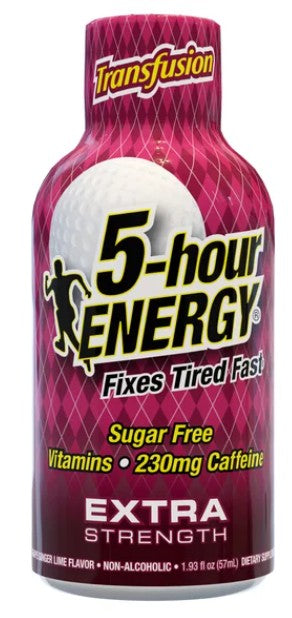 5 Hour Energy Extra Strength Sugar Free Transfusion Flavor Each Bottle1.93 oz Quantity 12 Bottles Per Box Happy Browse at UsaCandyWholesale.Com