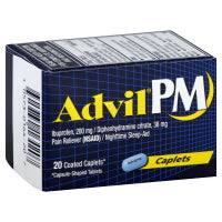 Advil PM 200 mg 20 Caplets Quantity 20 Caplets Per Bottle Happy Browse at UsaCandyWholesale.Com