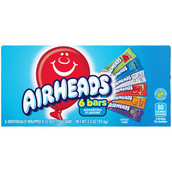 Airheads Assorted Theater Movie Box 3.3 oz Each Box Quantity 12 Box Per Case Sweet Browse at UsaCandyWholesale.Com