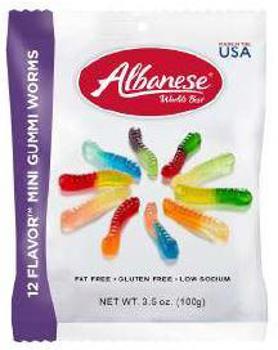 Albanese Gummy Mini Worms Peg Bag 3.5 oz (3 Bags)