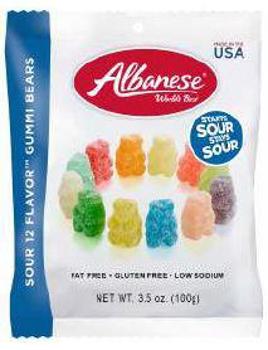 Albanese Sour Gummy Bears 12 Flavors Peg Bag 3.5 oz Each Bag Quantity 3 Bags Sweet Browse at UsaCandyWholesale.Com