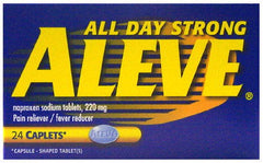 Aleve Caplets 24's Quantity 24 Caplets Per Bottle Happy Browse at UsaCandyWholesale.Com
