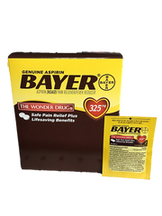 Bayer Pain Relief Each Pack 2 Pills Quantity 2 Tablets Per Packet 50 Packets Per Box Happy Browse at UsaCandyWholesale.Com