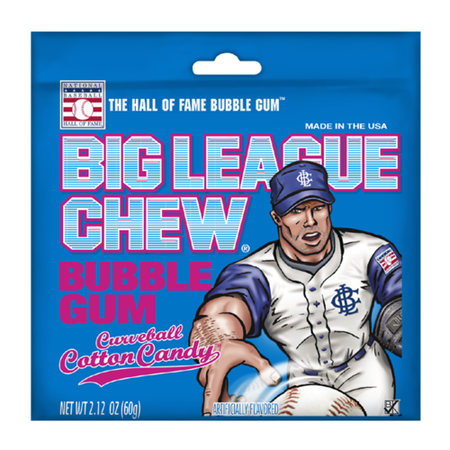 Big League Gum Chew Cotton Candy Flavor 2.12 oz (12 Packs Per Box)